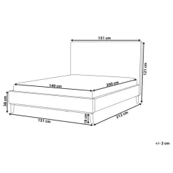 BAYONNE - Tweepersoonsbed - Wit - 140 x 200 cm - Fluweel