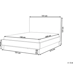BAYONNE - Tweepersoonsbed - Wit - 140 x 200 cm - Fluweel