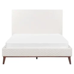 BAYONNE - Tweepersoonsbed - Wit - 140 x 200 cm - Fluweel