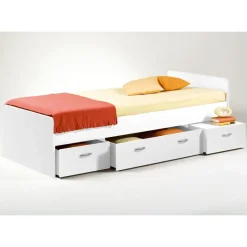 Bed Barko 90x200 met 3 lades - wit