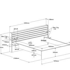 Bed Evi - eikenkleur - 180x200 cm