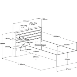 Bed Evi - eikenkleur - 90x200 cm