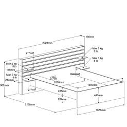 Bed Evi - eikenkleur - 160x200 cm