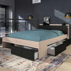 Bed Most 160x200cm - eik/zwart