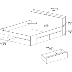Bed Most 160x200cm - eik/zwart