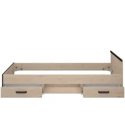 Bed Natan incl. lades - eiken/zwart - 90x200 cm