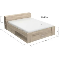 Bed Polly 160 x 200 cm-Kronberg eik