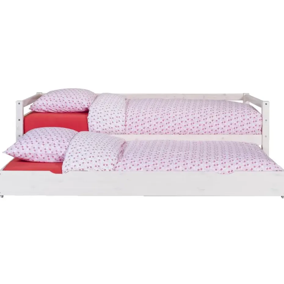 Bed Ties met bedlade - whitewash - 90x200 cm