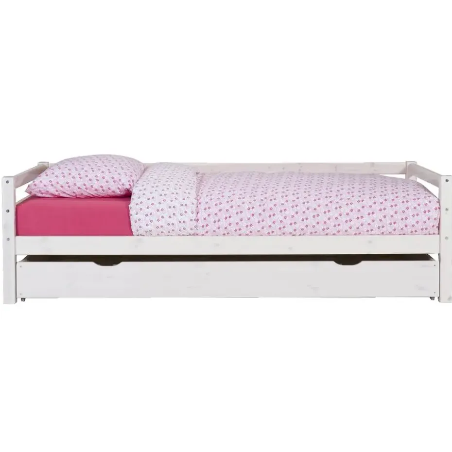 Bed Ties met bedlade - whitewash - 90x200 cm
