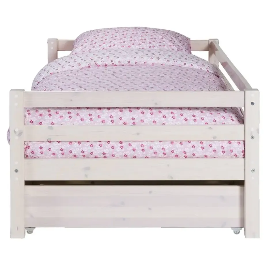 Bed Ties met bedlade - whitewash - 90x200 cm