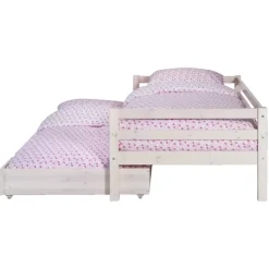 Bed Ties met bedlade - whitewash - 90x200 cm