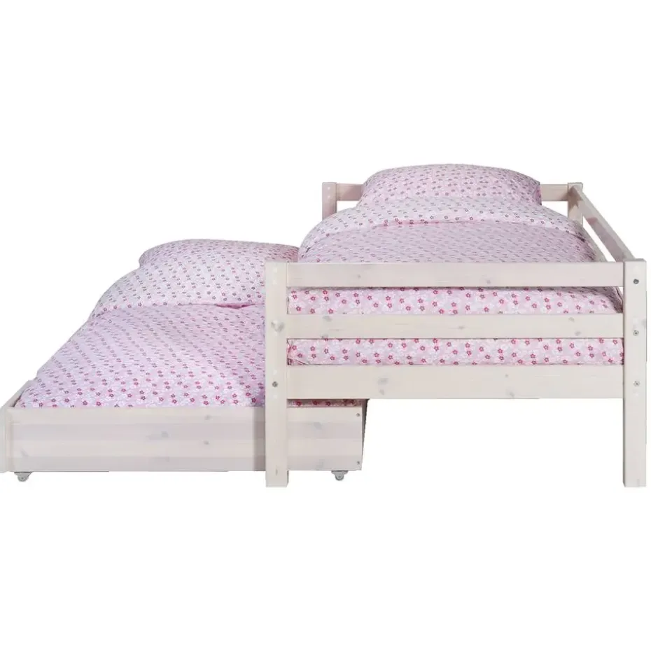 Bed Ties met bedlade - whitewash - 90x200 cm