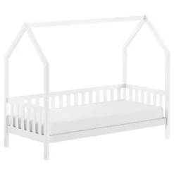 Bedhuisje Home - 90x200 cm - met hekje - wit dennenhout