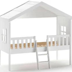 Bedhuisje Senna met ladder 90x200 cm - wit