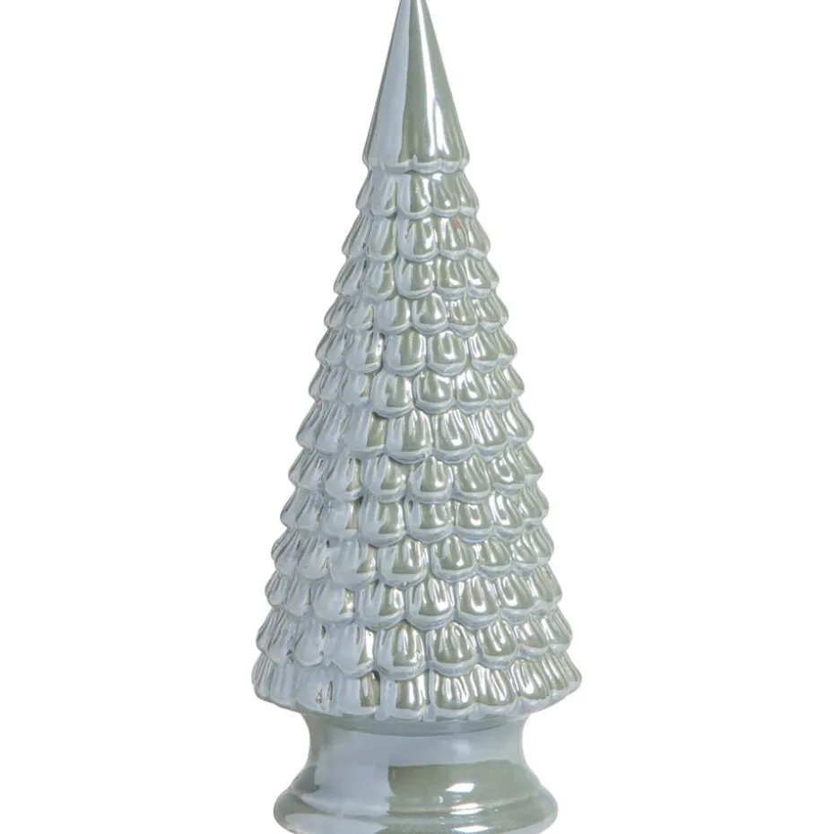 Beeld kerstboom groen keramiek 21xØ8,5 cm