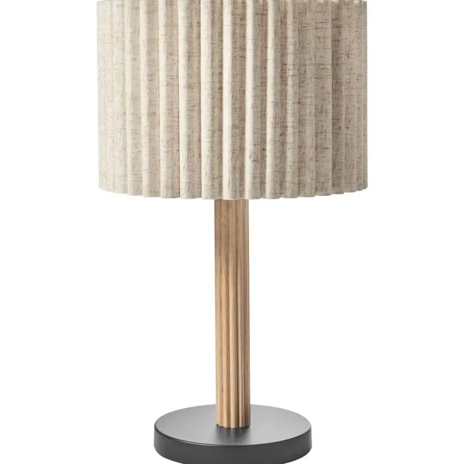 BELESSA - Tafellamp - Lichtbeige - Rubberhout