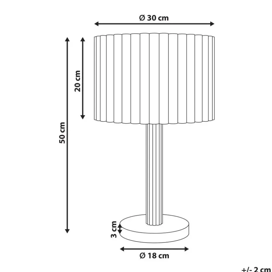 BELESSA - Tafellamp - Lichtbeige - Rubberhout