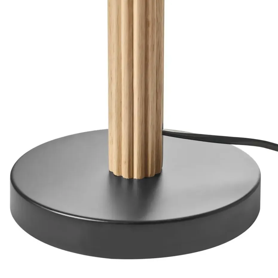 BELESSA - Tafellamp - Lichtbeige - Rubberhout