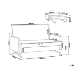 BELFAST - Slaapbank - Roze - Polyester