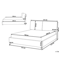 BELFORT - Tweepersoonsbed - Beige - 140 x 200 cm - Polyester