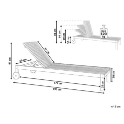 BELLANO - Ligstoel - Lichthout - Acaciahout