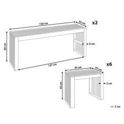 BELLANO - Tuinset 6-zits - Lichthout - Acaciahout