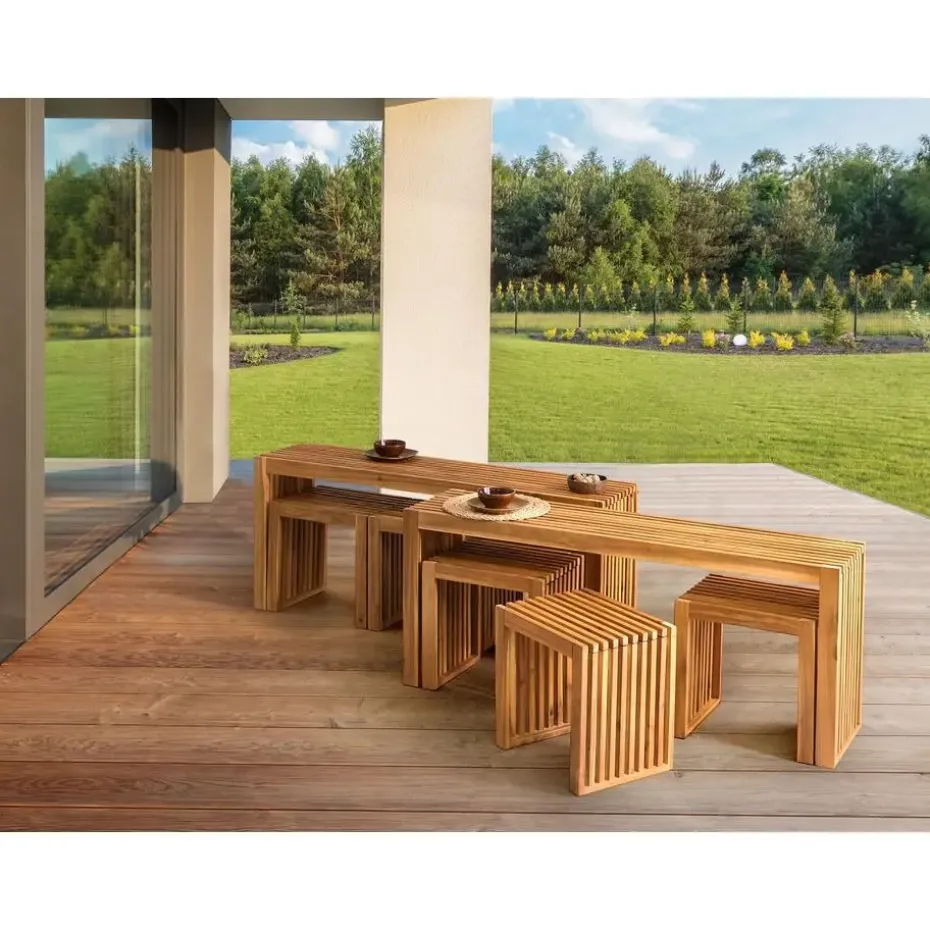 BELLANO - Tuinset 6-zits - Lichthout - Acaciahout