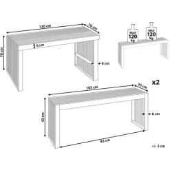 BELLANO - Tuinset 4-zits - Lichthout - Acaciahout