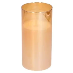 Bellatio decorations Kaars - LED - goudkleurig - 15 cm