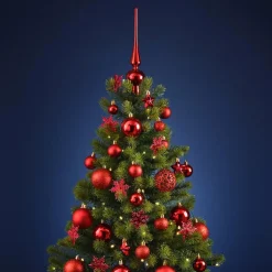 Bellatio decorations Kerstballen set - 110x - rood - kunststof