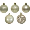 Bellatio decorations Kerstballen - 37x st - champagne - 6 cm
