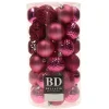 Bellatio Decorations kerstballen -37x -fuchsia -6 cm -kunststof