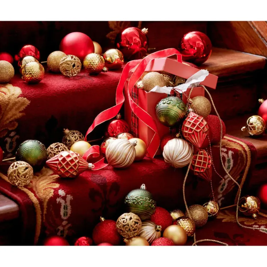 Bellatio Decorations Kerstballen - 37x - kunststof - goud - 6cm