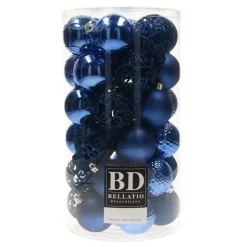 Bellatio Decorations kerstballen - 37x - fuchsia - 6 cm