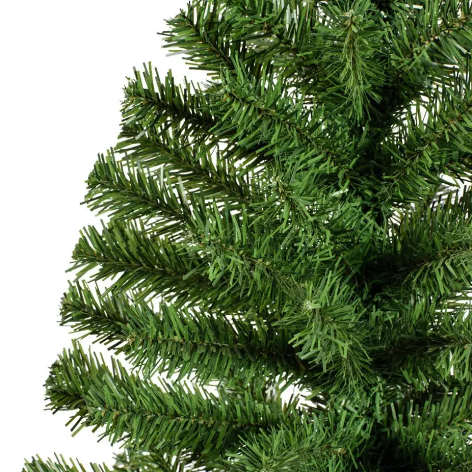 Bellatio Decorations Kunst kerstboom - groen - H90 cm - jute zak