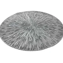 Bellatio design Placemats - 6 stuks - geponst - zilverkleurig - 38 cm