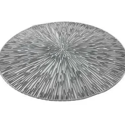 Bellatio design Placemats - 6 stuks - geponst - zilverkleurig - 38 cm