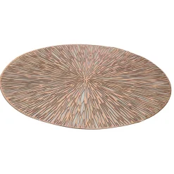 Bellatio design Placemats - 4 stuks - rond - bronskleurig - 38 cm