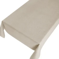 Bellatio design Tafelzeil - taupe - linnen look - 140 x 175 cm