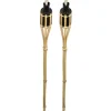 Bellatio design Tuinfakkels - 2x - bamboe - 60 cm - navulbaar