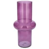 Bellatio Design Vaas - paars transparant glas - D15 x H31 cm