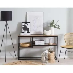 BELMONT - Consoletafel - Donkere houtkleur - MDF