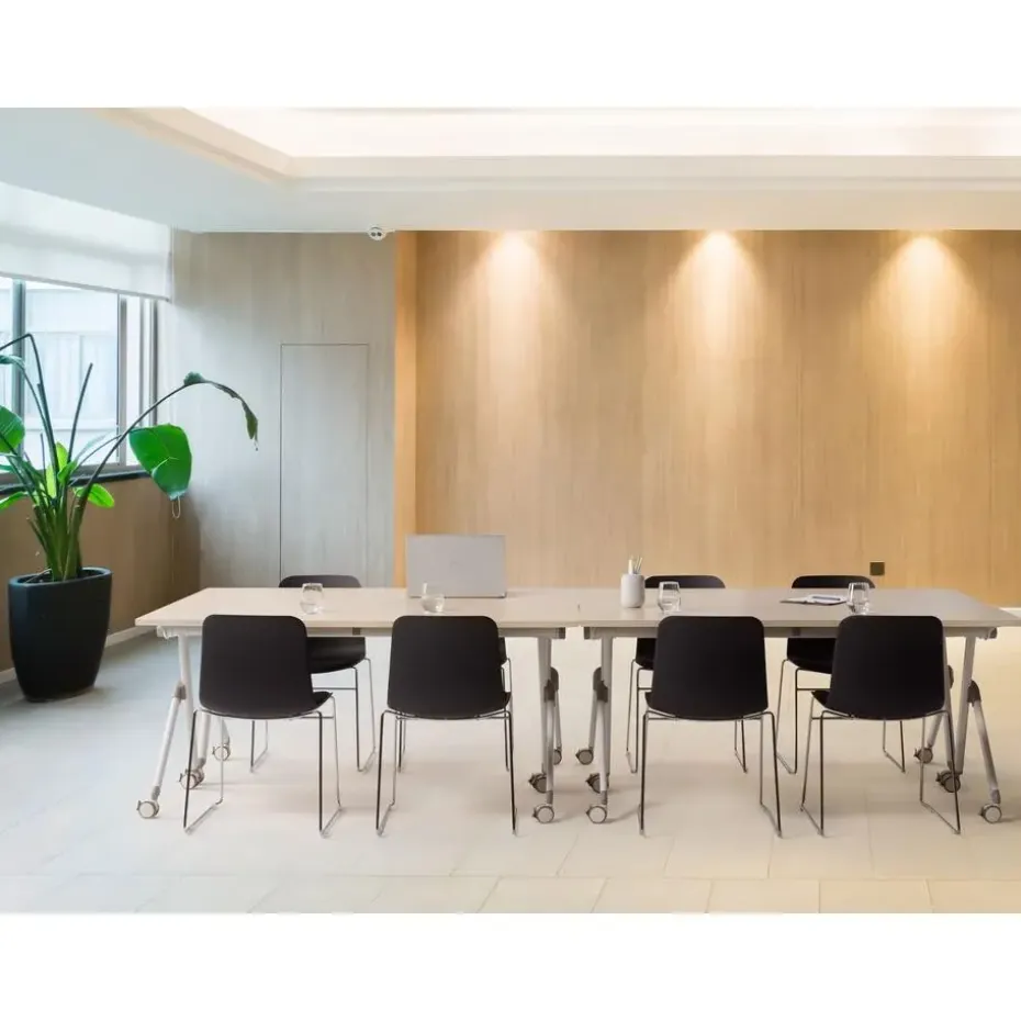 BENDI - Inklapbaar bureau - Lichthout/Zwart - 160 x 60 cm - Staal