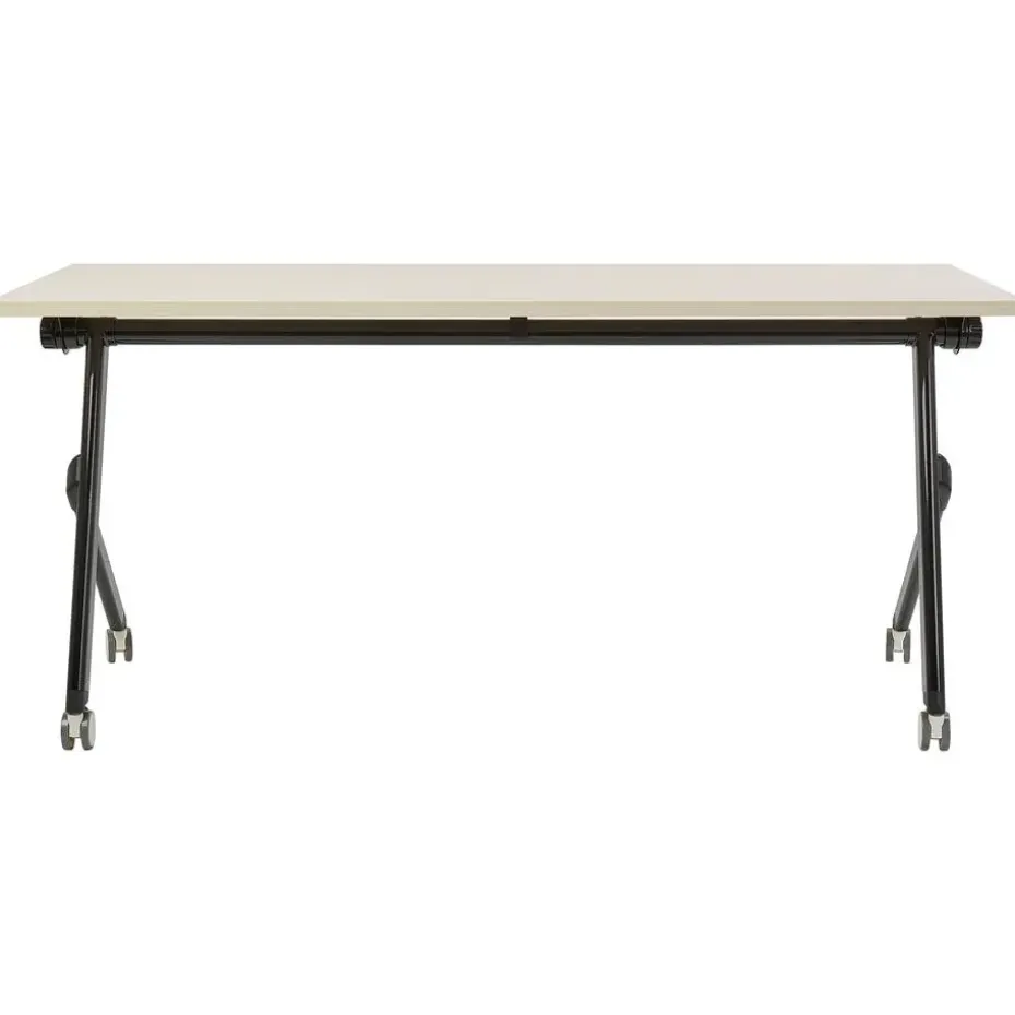 BENDI - Inklapbaar bureau - Lichthout/Zwart - 160 x 60 cm - Staal
