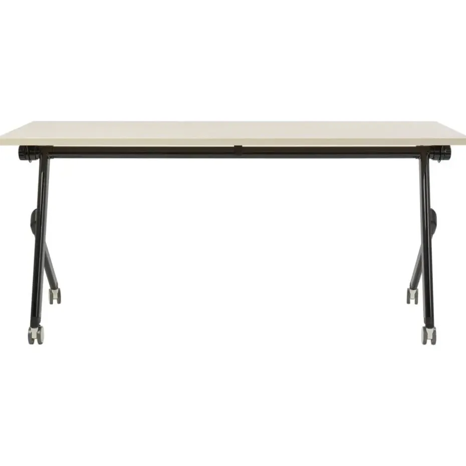 BENDI - Inklapbaar bureau - Lichthout/Zwart - 160 x 60 cm - Staal