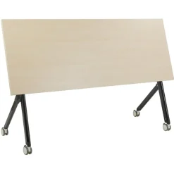 BENDI - Inklapbaar bureau - Lichthout/Zwart - 160 x 60 cm - Staal