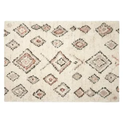 Berber Vloerkleed Hoogpolig Wit- Ikat - Interieur05 - 160 x 230 cm