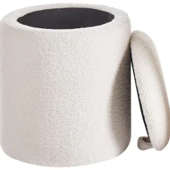 BEREA - Poef set van 2 - Gebroken wit - Bouclé