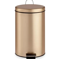 Berilo Pedaalemmer - metaal - 12L - goudkleurig - 40 cm