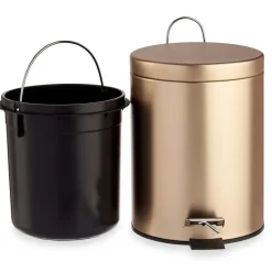 Berilo Pedaalemmer - metaal - 12L - goudkleurig - 40 cm